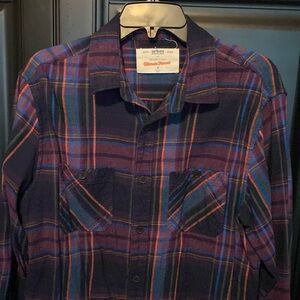 Soft Flannel M Blue Purple Orange Green Black Urban Pipeline Shirt EUC